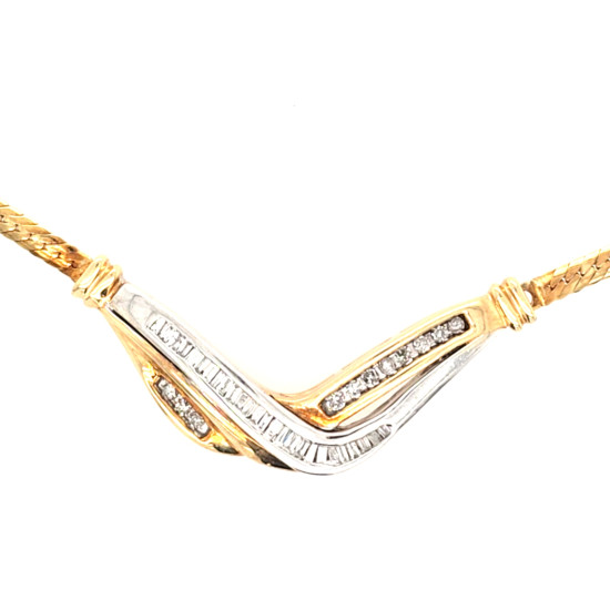 Pre Owned 9ct Diamond Set Necklet ZX37 Pre Owned 9ct Diamond Set Necklet ZX37